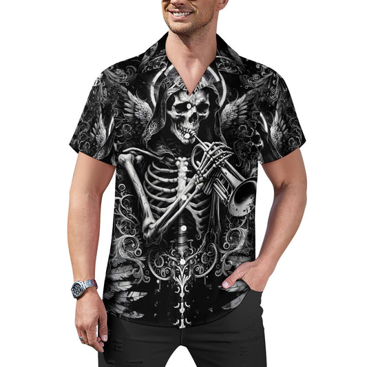 Trumpet of the Dead - Cuban Collar Shirt - A Haunting Harmony