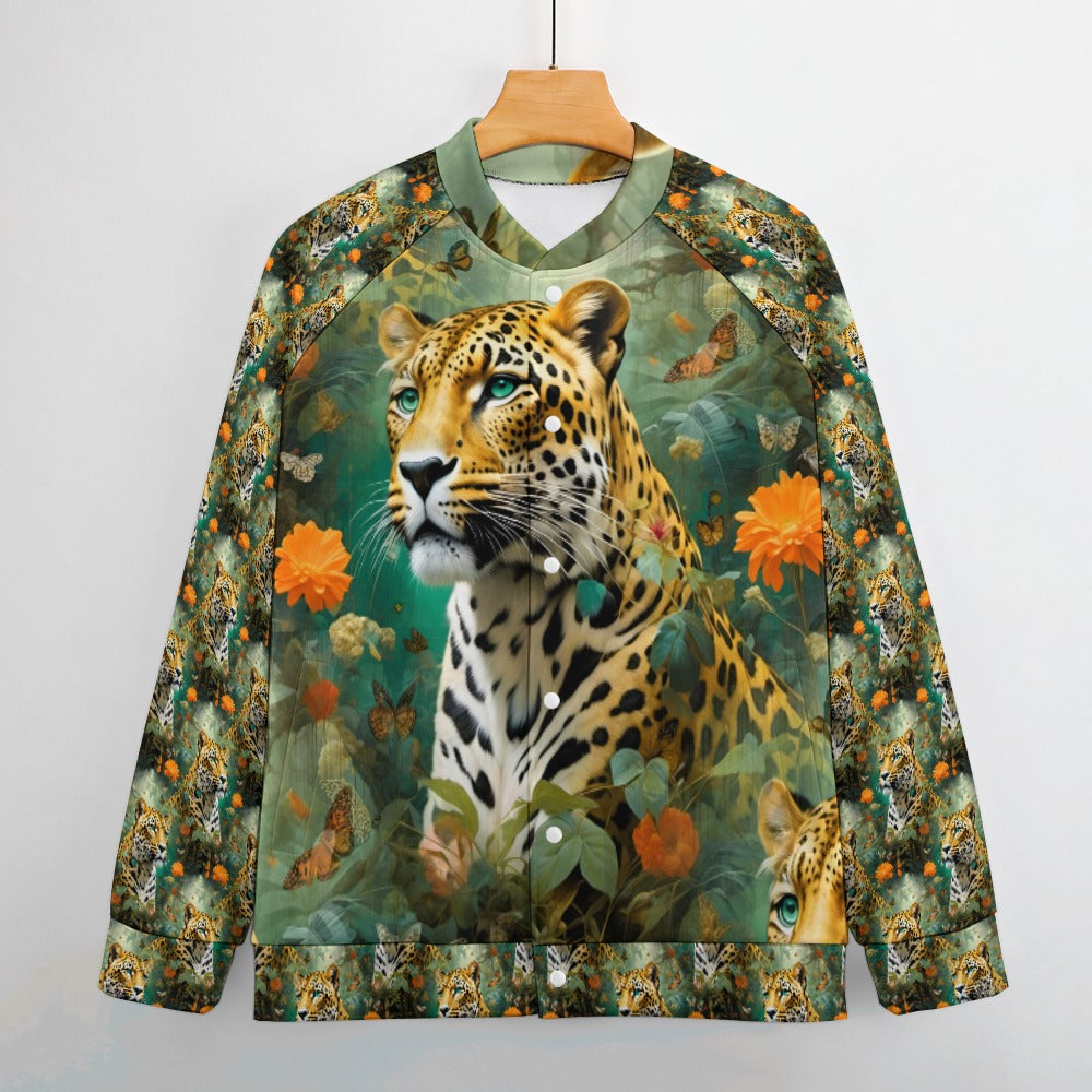 Leopard Flora - All-Over-Print Baseball Jacket