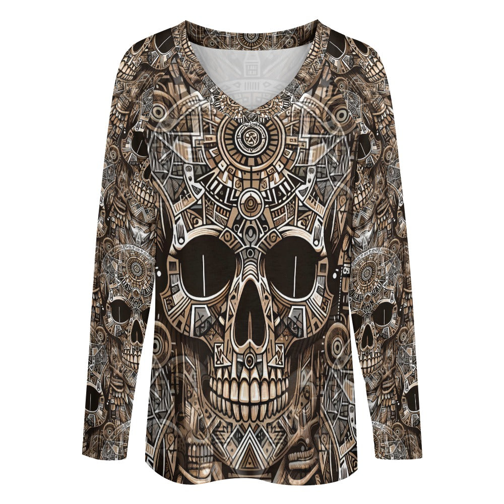 Skull Totem Design - Long Sleeve Tee