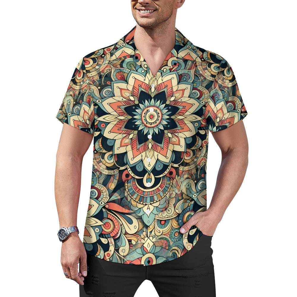 Visual Feast - Cuban Collar Shirt - A Kaleidoscope of Colors