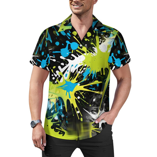 Ink Splashed - Cuban Collar Shirt