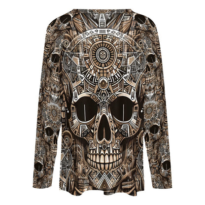 Skull Totem Design - Long Sleeve Tee