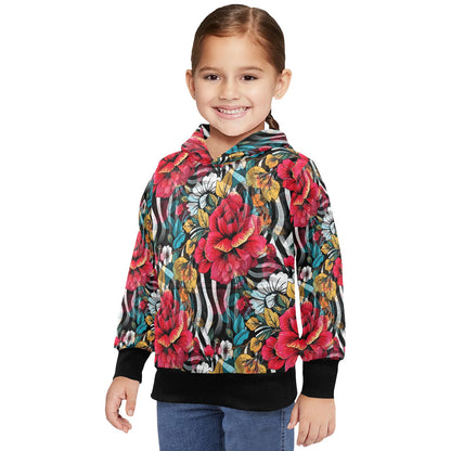 Floral Frenzy - Little Kids Hoodie - A Blooming Delight - 2-7 years