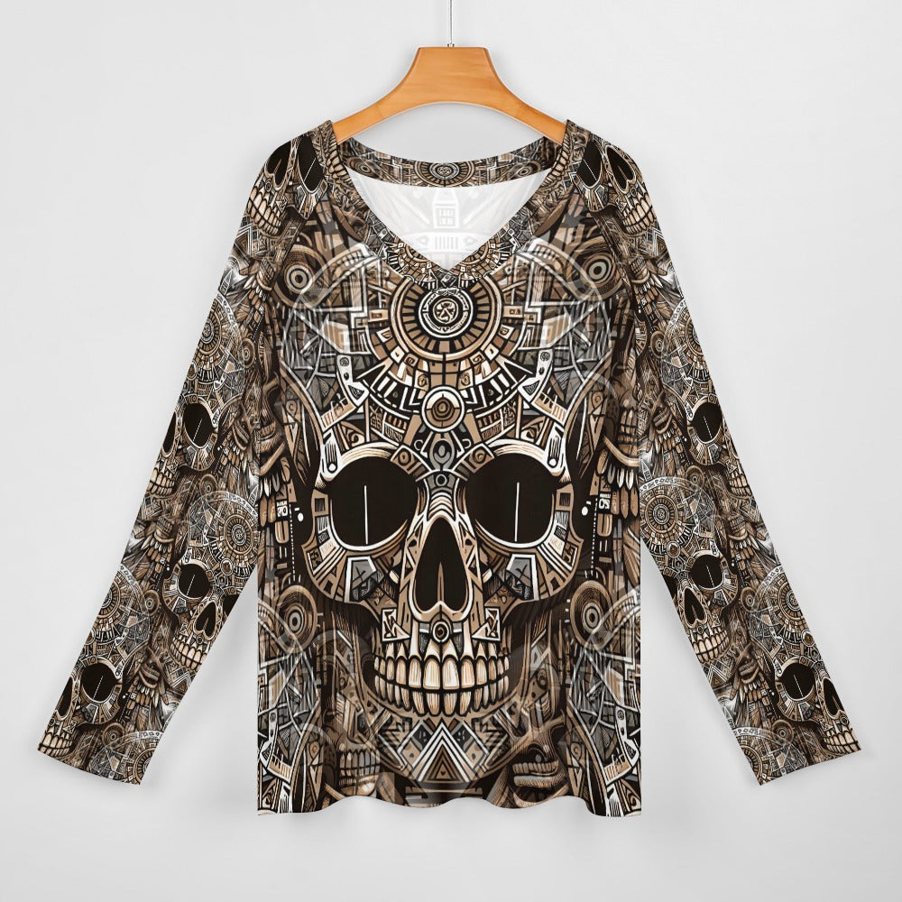 Skull Totem Design - Long Sleeve Tee