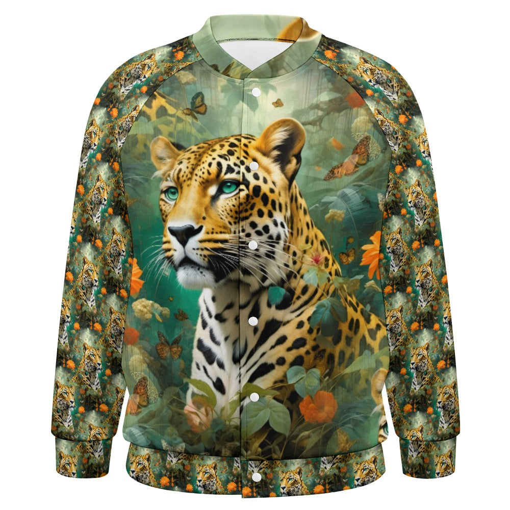 Leopard Flora - All-Over-Print Baseball Jacket