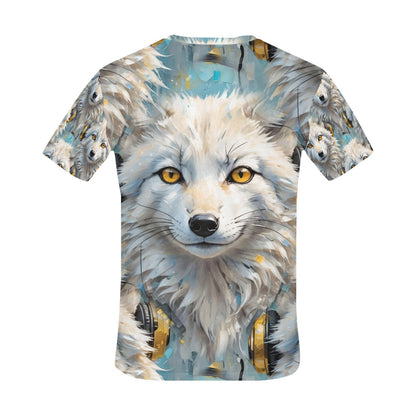 Snowy Fox Beats - Unisex All Over Print T-Shirt