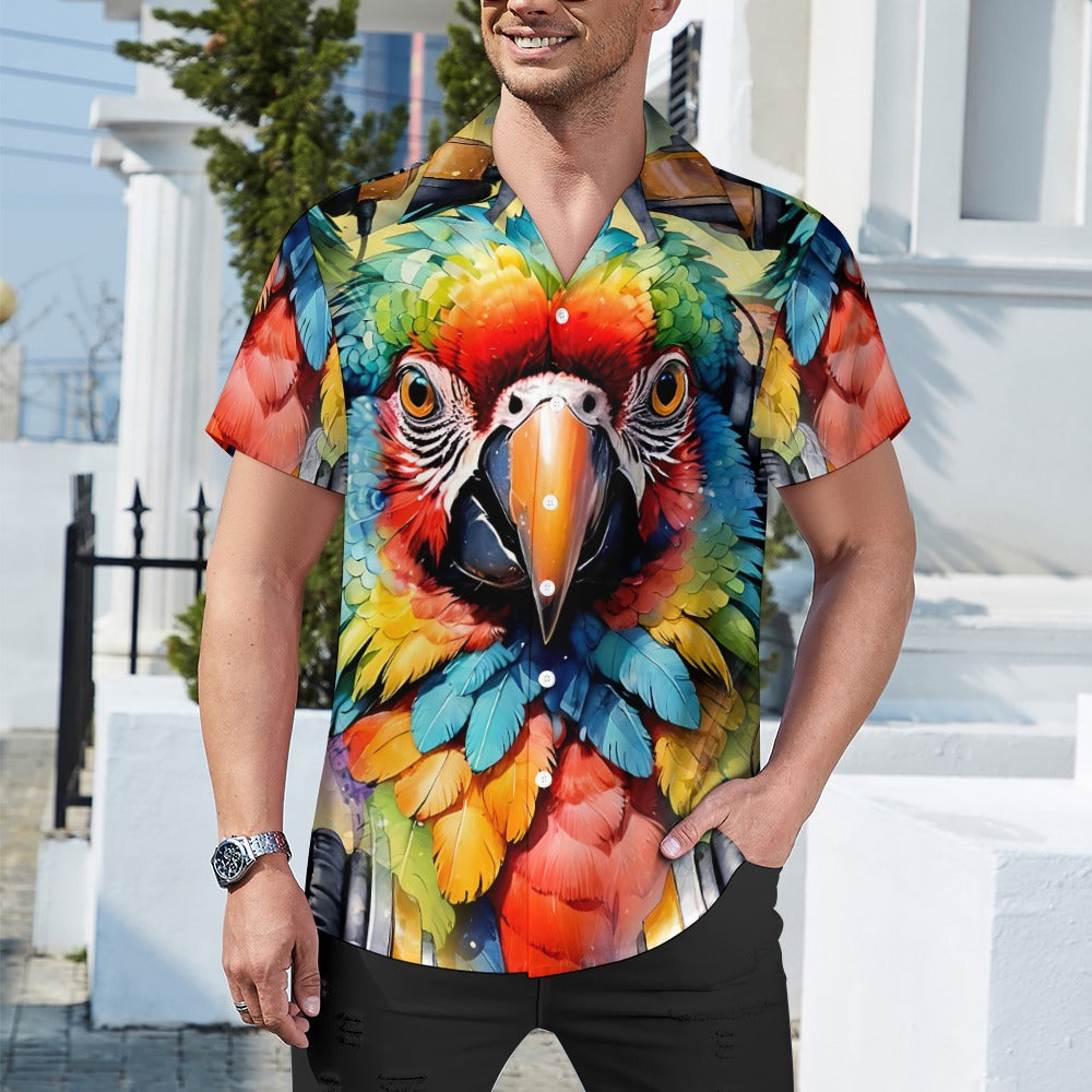 Macaw Beats - Cuban Collar Shirt