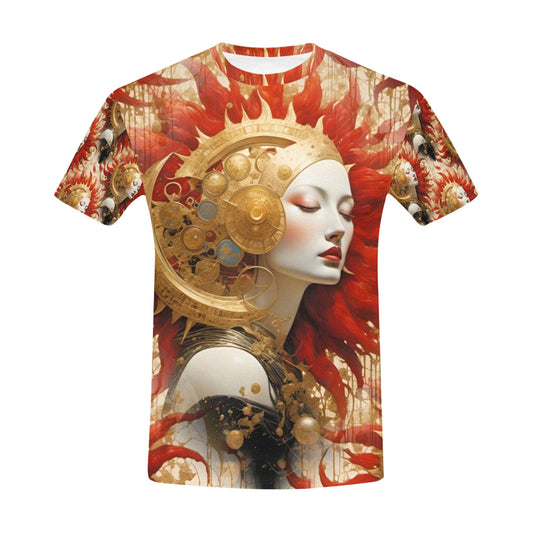 Celestial Rift - All Over Print - Steampunk Goddess T-Shirt